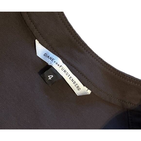 Diane Von Furstenberg DVF Brown Career Dress Sz 4 Sheath Stretch Buttons Knee - Picture 4 of 7
